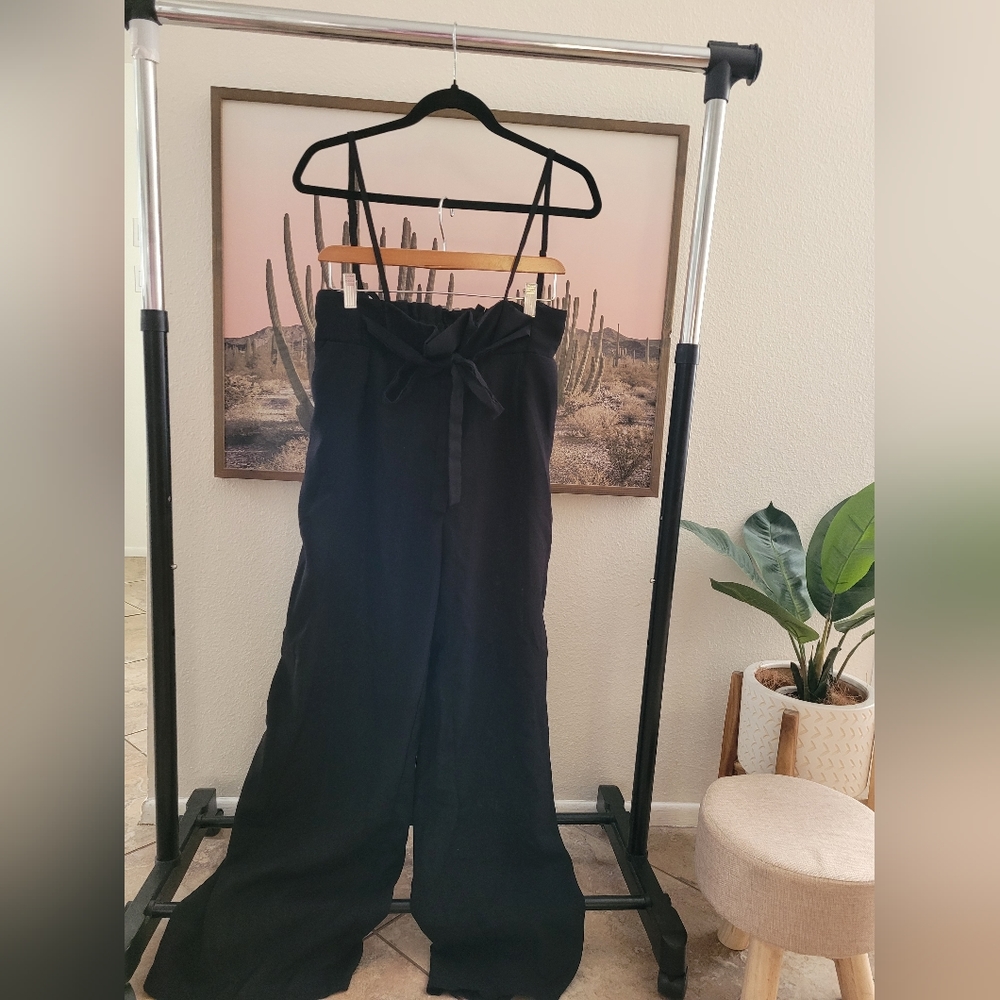 Black Pants with Suspenders
